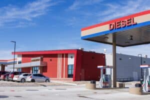 Diesel fuel pumps for trucks at Lucky Star Casino Geary Travel Center