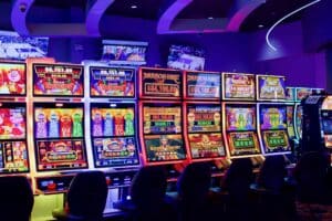 Lucky Star Casino Geary Travel Center gaming floor with slot machines